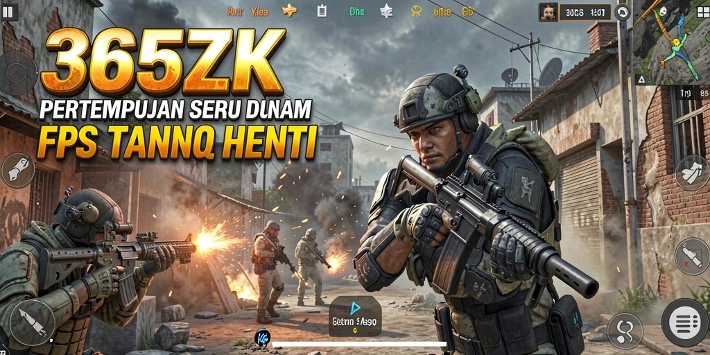 Screenshot gameplay 365ZK yang menunjukkan aksi tembak-menembak yang mendebarkan.
