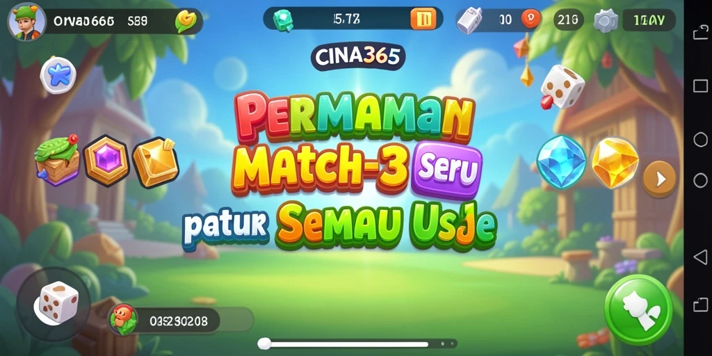 Screenshot gameplay CINA365 yang penuh warna dan seru.