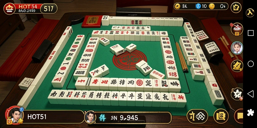 Tampilan gameplay seru di HOT51 yang menampilkan permainan Mahjong.