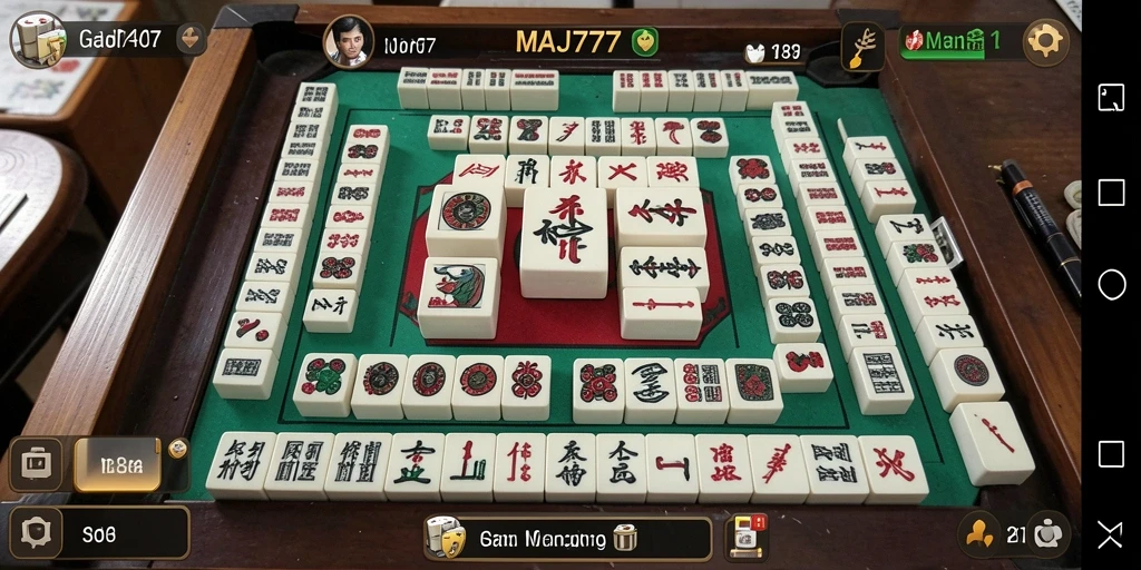 Tampilan gameplay seru MAJ777 dengan grafis Mahjong yang memukau.