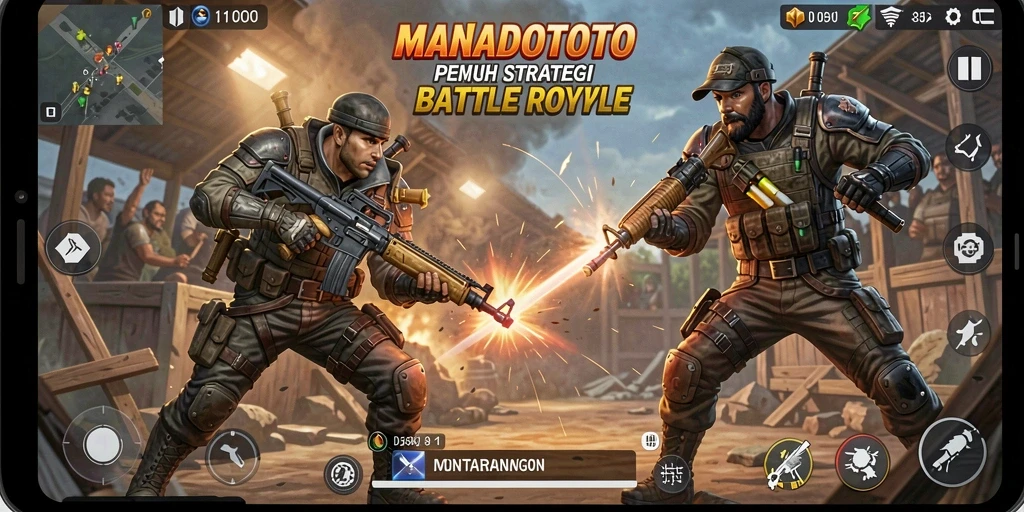 Tangkap momen seru dalam pertarungan Battle Royale di MANADOTOTO.