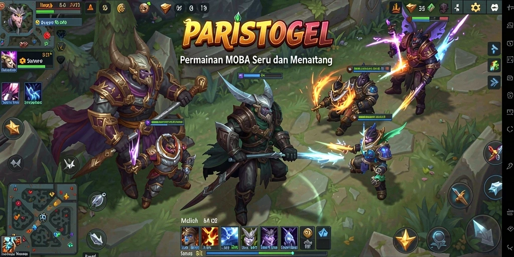 Screenshot permainan PARISTOGEL menampilkan karakter yang sedang bertarung di arena.