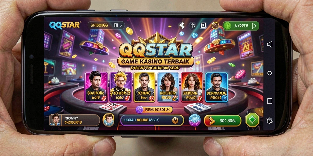 Gameplay seru dari QQSTAR yang menampilkan suasana kasino yang nyata.
