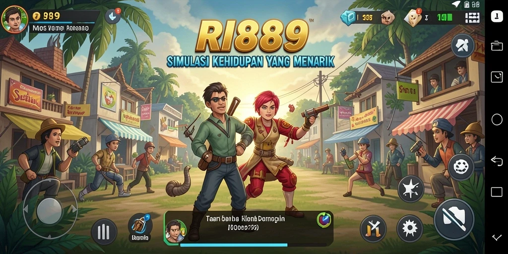 Tampilan gameplay RI889 yang menarik dan penuh warna.