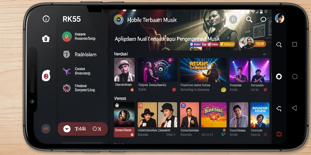 Tampilan gameplay RK55 dengan tantangan musik yang seru.