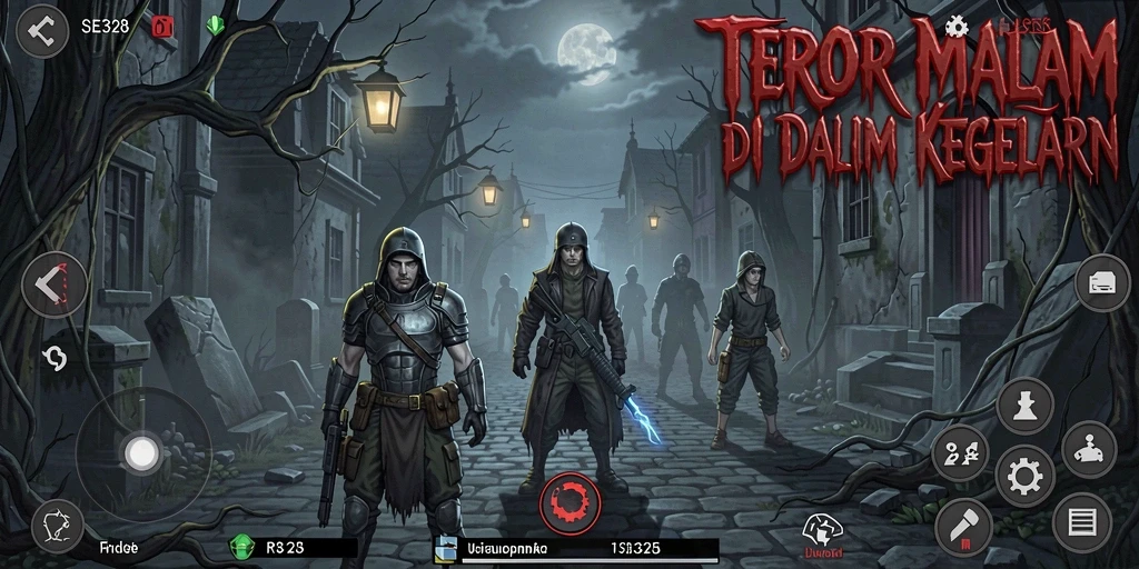 Screenshot gameplay SE328 menampilkan suasana mencekam dan hantu yang menyeramkan.