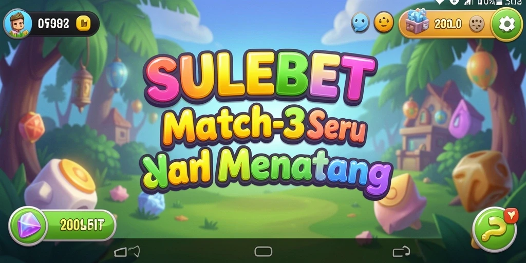 Screenshot dari gameplay SULEBET dengan tantangan Match-3.